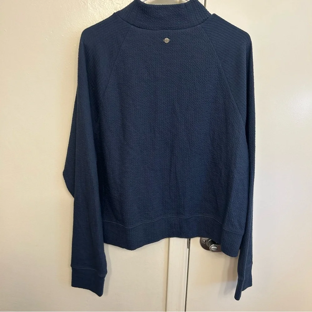 CALIA by Carrie Underwood Textured Mock Neck Golf Top Blue Women’s XL - Picture 7 of 8